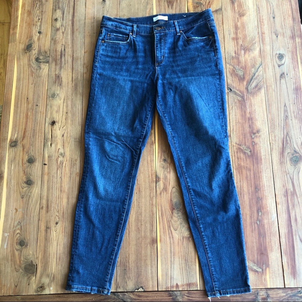 LOFT Medium Wash Skinny Crop Denim Jeans